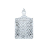 Vintage-Style Glass Candy Holder with Lid – Crystal Cut Design